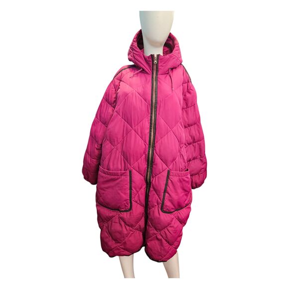 Lands End Pink Qulted Puffer Winter Jacket Womens Plus Size 2X - Picture 1 of 8